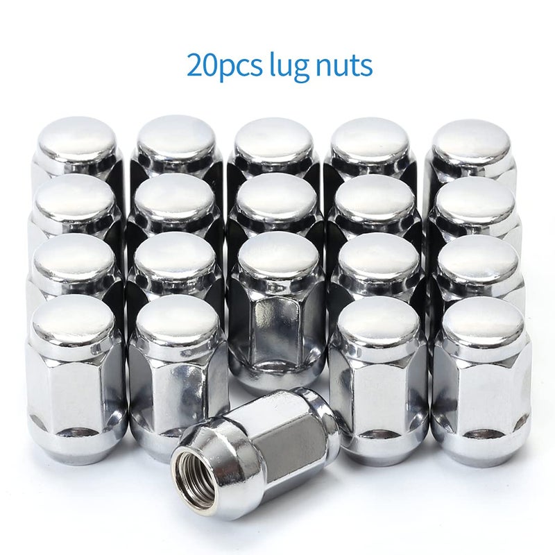 ChnewAuto M12x1.5 Chrome Acorn Lug Nuts, Set of 20, Fits Ford Fusion, Escape, etc. - Image 2
